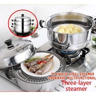[spotgoods]✻✳Steamer 3-2 Layer Siomai Steamer Stainless Steel Cooking Pot Kitchenware