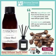 Aroma Sense Clove Bud Scent Reed Diffuser Refill (60ml) Fresh & Long Lasting Fragrance Aromatherapy 