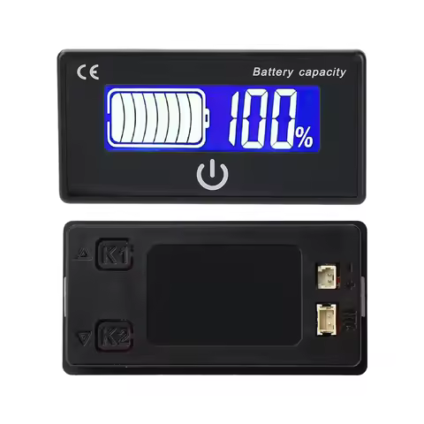 JS-F8 DC 8-100V Multi-Function Battery Indicator Display Voltage Battery Temperature Touch Switch Me