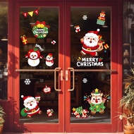 Christmas Decorations Static Glass Door Stickers Shop Doorway Scene Layout Window Stickers Santa Cla