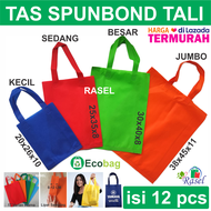 1 Lusin isi 12 pcs tas spunbond tali ukuran 20x26x10 25x35x10 30x40x10 38x45x12 goodie bag kantong tote goody polos 25x35x8 30x40x8 38x45x11 belanja murah pengajian kain syukuran nikahan ulang tahun ultah sunatan khitanan tahlil lahiran acara ekomonis