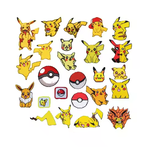 Pikachu Embroidery Patch Patch Clothes And Shoes Ironing Embroidery Patch Down Jacket Repair Hole De