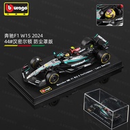 Bburago Mercedes F1 Racing Car Model W15 Formula Alloy Vehicle 2024 Hamilton 1:43 Scale Collectible 