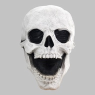 NEW Halloween Skull Mask Moving Jaw Scary Skull Cover Latex Skeleton Mask Cosplay Scary Masks for Ad