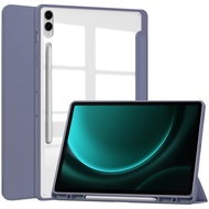 เคสฝาพับ หลังใส ซัมซุง แท็ป เอส9เอฟอี พลัส (2023)  Case Acrylic 3-Folding Smart Leather Tablet For Samsung Galaxy Tab S9 FE+ (2023) SM-X616 (12.4)