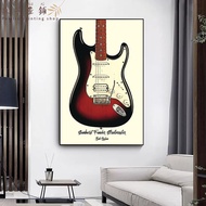 Famous guitar oil painting prints musical instruments oil paintings retro music rock bands guitar in