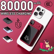 80000mAh Powerbank Wireless Magnetic 22.5W powerbank Fast Charging Portable Charger Metal Ultra Thin