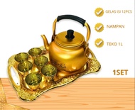 teko arab 1set / ceret komplit / teko / gelas / nampan arab /