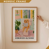 Wall painting, Golden Doodle Lover Poster– Trendy Toilet Wall Art, Colorful dodie Print, Funky Aesth
