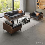 Sofa Simple Discussion Three-Seater Business Set with Coffee Table Modern Reception Room Sofa Office
