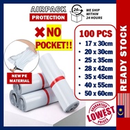 [100pcs] NO POCKET Courier Bag Parcel Bag Courier Bag Postage Flyers Courier Plastic Packaging Bag