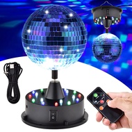 (TFAW) 5-Inch Disco Ball with Remote Adjustable DJ Light At 6-12 RPM 18 LEDs Versatile Hanging or Ta