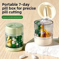 Multifunctional Seven-Grid Rotating Pill Box 2/1 Splitter Three Meals a Day Portable Medicine Portab