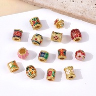 |Rainforest Kaori House|Color Retention Sand Gold Cloisonne Barrel Beads (FF1-FF9) Hand Strap DIY Ge