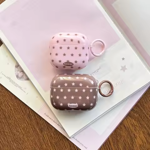Retro American Style Earphone Case for AirPods 1/2/3/4 pro Pro2 Pro3 Cute Full Screen Pink Brown Fiv