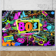 80‘s Backdrop I Love The 80s Hop 1980 Adult Birthday Party Photography Background Photo Studio Prop