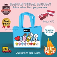 Tas Ultah BT21 Souvenir BT21 Tas Souvenir Ulang Tahun  Anak BT21 Tenteng Biru Muda KPOP  BTS ( isi 1