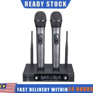 UHF Wireless Microphone Mic System Dual Handheld Karaoke Professional Dynamic Home Party KTV Nyanyi 