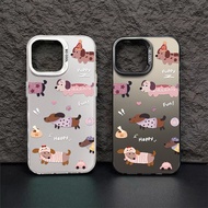 Cute Sweater Dachshund Dog Pattern Phone Case Compatible for IPhone 11 12 13 14 15 Pro Max X XR XS MAX 7/8 Plus Se2020 Luxury Hard Shockproof Case