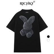 Richky Luxury Premium Polo Collar Tee Black Fuzzy Rabbit Black Rabbit