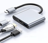 USB C Hub 3 in 1 Multiport Adapter 4K 30Hz HDMI, USB 3.1 Adapter 10Gbps USB-A Data Ports, 100W USB C