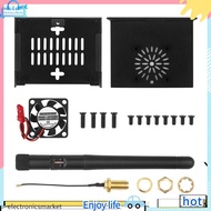 electronFor  Zero 3 Metal Case, Metal Case with Fan & Heatsink for  Zero 3 Replacement (with Antenna