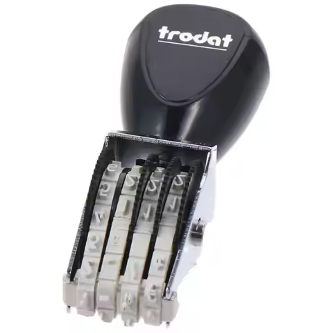 DIY 4 Digit Number Roller Stamps,Personalized Changeable Number Stamp for Office