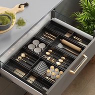 Aluminum Kitchen Organizer Expandable Cutlery Drawer Organizer Tray Multifunctional Storage Cutlery Drawer Tray Kitchen Racks d12