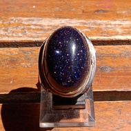 Cincin Batu Akik Pasir Intan Biru Jumbo