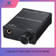 TECHCHIP-USB Audio Converter Adapter with Headphone Amplifier USB to Coaxial S/PDIF Digital to Analo