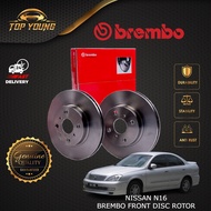 BREMBO NISSAN N16 FRONT (FW) (DEPAN)100% ORIGINAL BREMBO DISC BRAKE ROTOR& BRAKE PAD ITALY