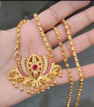 indian gold plated pendant with paruppu chain 30” inch (not916)