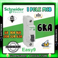 Schneider Easy9 6A 10A 16A 20A 32A 1 Pole MCB 6kA/1POLE MCB SIRIM APPROVED/Miniature Circuit Breaker