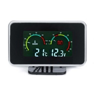 2in1 LCD Digital Pengukur Temperatur Air Voltmeter Tekanan Udara/12V 24V 2in1 LCD Car Digital Display Gauge Voltage Pressure Water Temp Meter with Buzzer Alarm M10/Lcd Voltmeter Suhu Mobil Motor