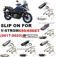 Motorcycle Exhaust Escape Modified Double Hole Muffler set Middle Link Pipe For Suzuki VSTROM 650 DL