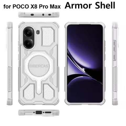 Luxury Rugged Armor Magnetic Case For Xiaomi POCO X8 Pro Max X7 F8 Ultra F7 M8 M7 Pro Magnetic Charg