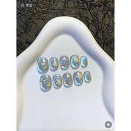 Cute little fish cat-eye short nails handmade wearing nails