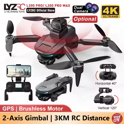 LYZRC L200 PRO/PRO MAX 2-Axis Gimbal Drone GPS Brushless Motor 4K HD Profesional FPV Quadcopter 360°