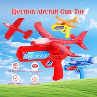 【Ready Stock】Kids Airplane Toy Throwing Foam Glider Toy Airplane Launcher Toy LED Gun Catapult Shoot
