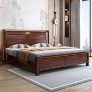 Light Luxury Chinese Style Ebony Wood Solid Wood Bed Master Bedroom1.8Double Bed for Small Apartment