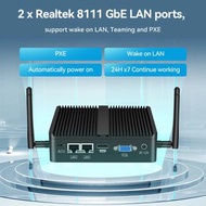 Helorpc Industrial Mini PC with Inter i3 i5 Celeron Processor Support WIN10 Linux RS232 WiFi with 4x