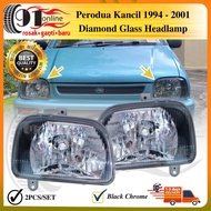 Depo Perodua Kancil 1994 - 2001 Diamond Glass Headlamp (Black + Chrome)