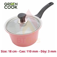 Nồi (quánh) đúc Ceramic đáy từ Green Cook nồi chống dính bếp từ vân đá Green Cook GCS02-IH