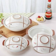 White Casserole Round Clay Pot Shallow White Clay Pot