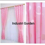 Gorden Polos Polkadot Jendela Pintu Minimalis Ruang Tamu mewah Warna Coklat ruang tamu 1 set kamar