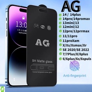 ⚡พร้อมส่ง⚡ป้องกันหน้าจอ AG ด้าน For  iPhone 14 13 12 11 Pro Max Mini 7 8 6 6s Plus X XR XS Max SE 2020 เคสไอโฟน11 ด้าน ฟิล์มกระจก