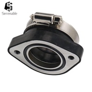 [Serenable] Motorcycle Carburetor Adapter 48mm Rubber Stainless Steel Clamp Air Intake Manifold for 