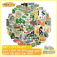50PCS Funny Gold Coin Stickers Cartoon Money Dollar Decals DIY Notebook Phone Waterproof Sticker