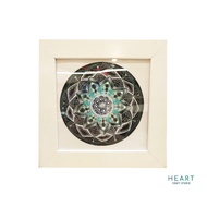 ZENTANGLE ART BLACK ZENDALA PAPER TILE WITH WHITE FRAME