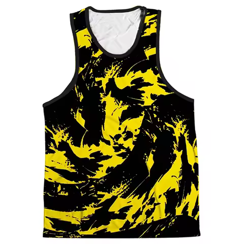 3D Harajuku Dragon Scale Tank Top Sportswear Fitness Mens Summer Streetwear Basketball Vest Quick Dr